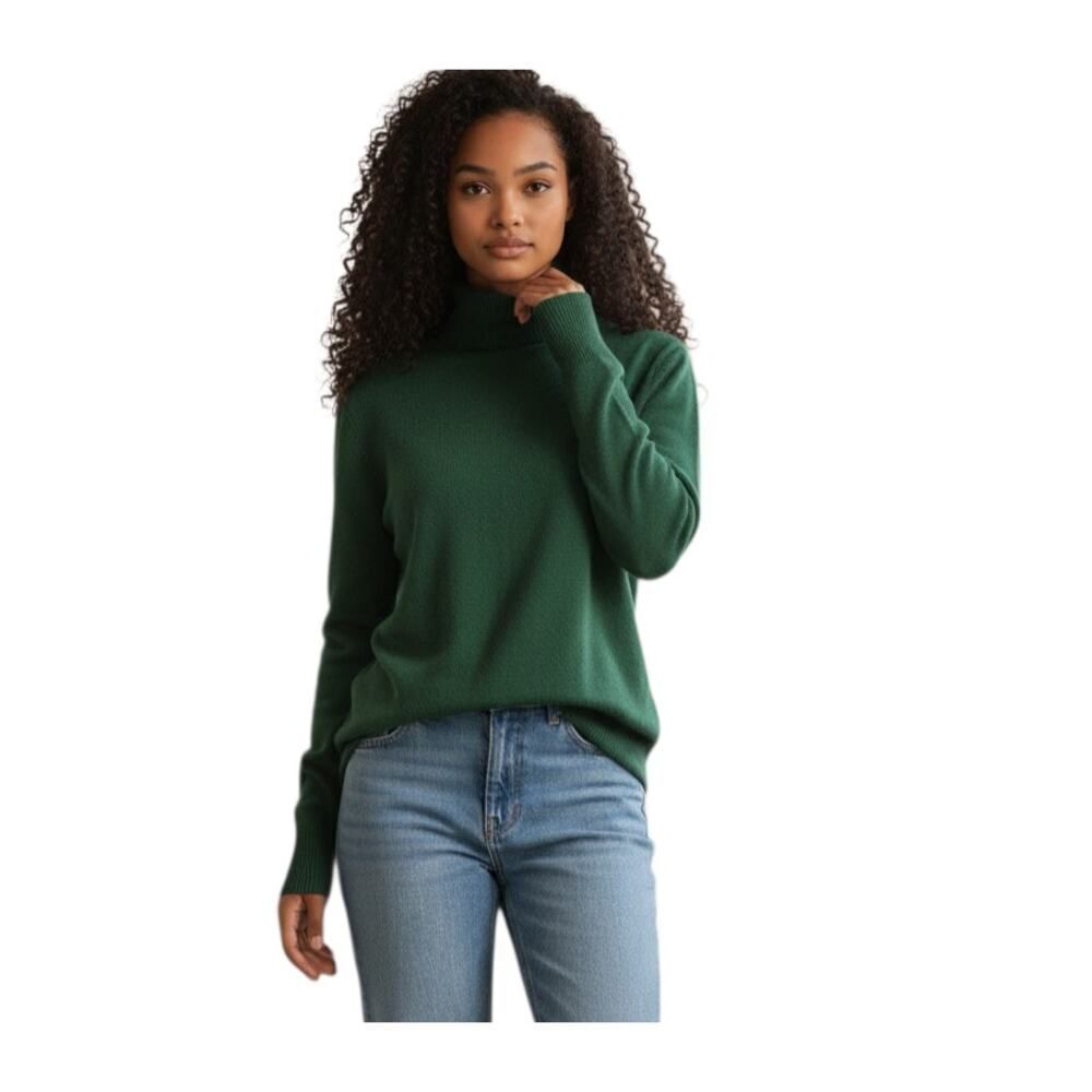 CATHERINE MALANDRINO GREEN TURTLENECK  SZ.S EUC.